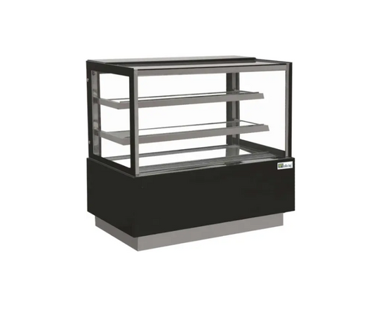 1200 Vitrine 4 faces vitrée Vitrage droit • 2 étagères EDEN50