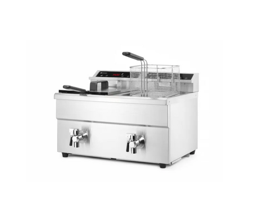 Friteuse à Induction Professionnelle HENDI Profi Line 2x 8L - 7000W, Robinet de Vidange & Précision