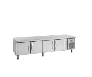 Soubassement Réfrigéré Professionnel GN1/1 UC5410 - 4 Portes, 350L, Inox, Plage -2°C à +8°C