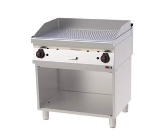 Plaque de cuisson 80x51 à gaz nervurée avec soubassement | REDFOX - FTR 70/80 G
