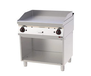 Plaque de cuisson 80x51 à gaz chromée lisse avec soubassement | REDFOX - FTHC 70/80 G