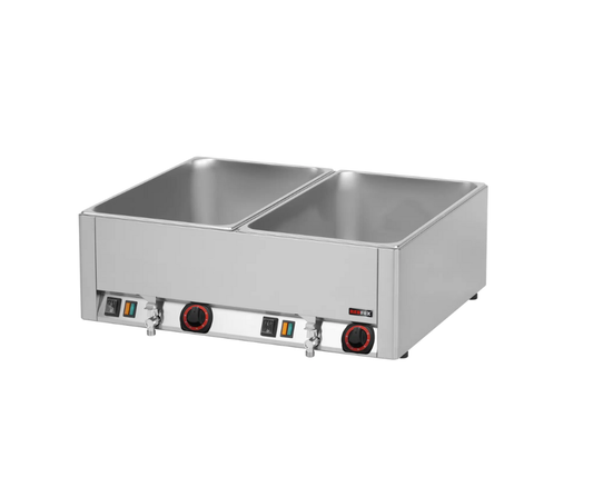 Bain marie électrique 2x GN 1/1 - 150 TOP avec vidange | REDFOX - BMV 2115