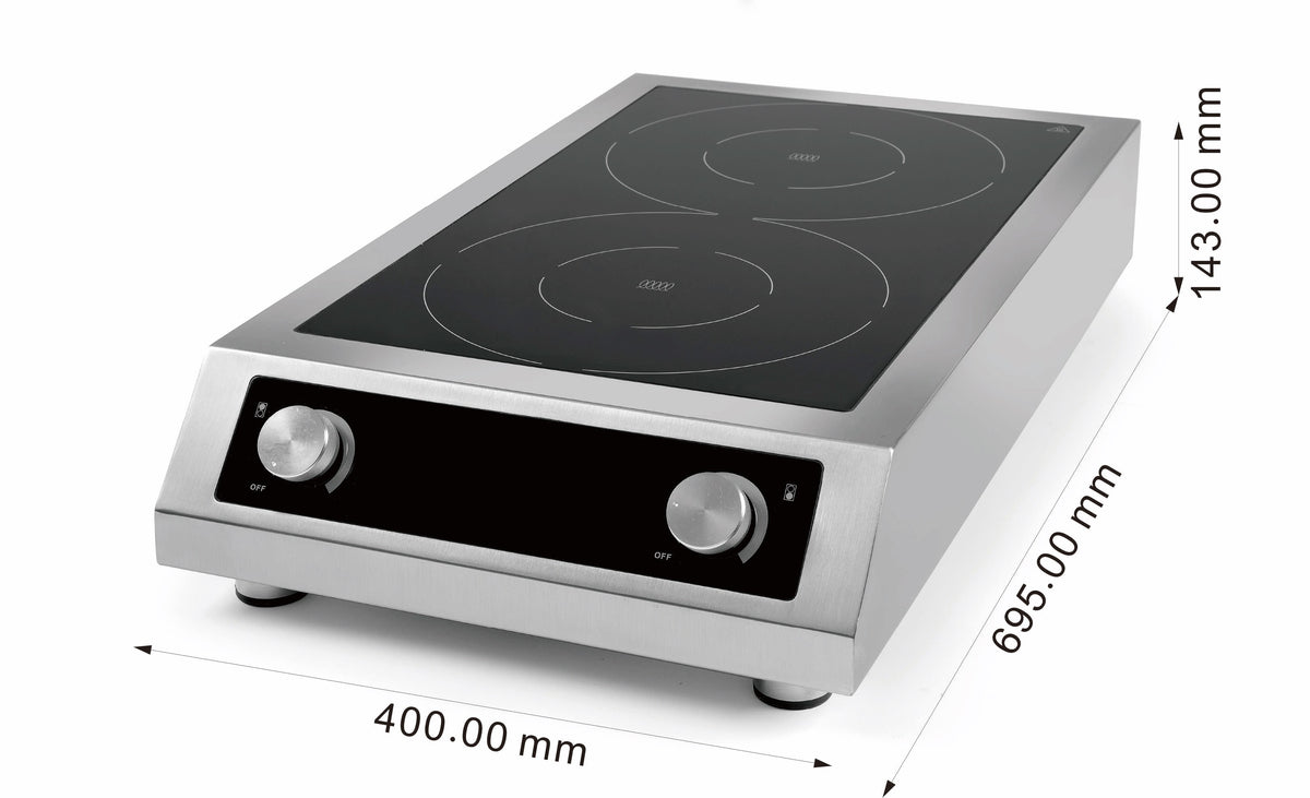 Plaque induction posable 2 zones convient uniquement aux poêles à induction — Combisteel 7505.0075