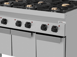 Cuisinière professionnelle à gaz 6 feux avec placard Unninox G70C30K