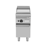 Plaque à snacker gaz professionnelle lisse chromée sur meuble – 6,5 kW