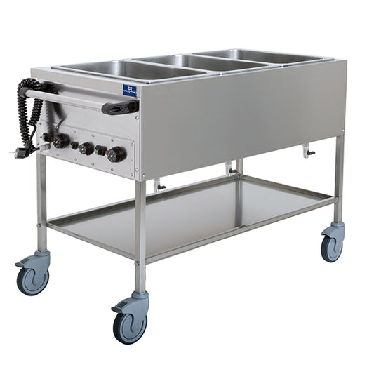 Chariot bain-marie avec 3 bacs GN 1/1 h=150 mm, 3 température IFD0002/MN