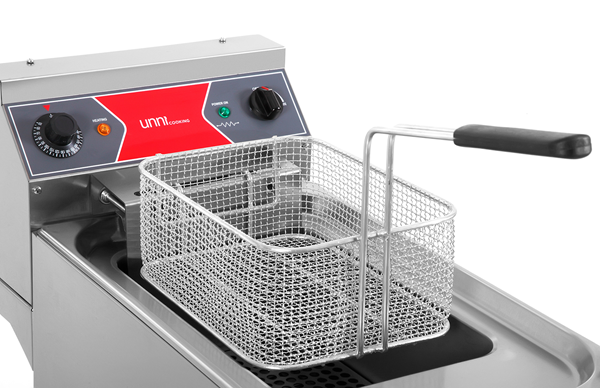 Friteuse électrique professionnelle double 2 × 10  L 50°C/200°C | 2x9kW (400V) Unninox UNN65-FRT-M2