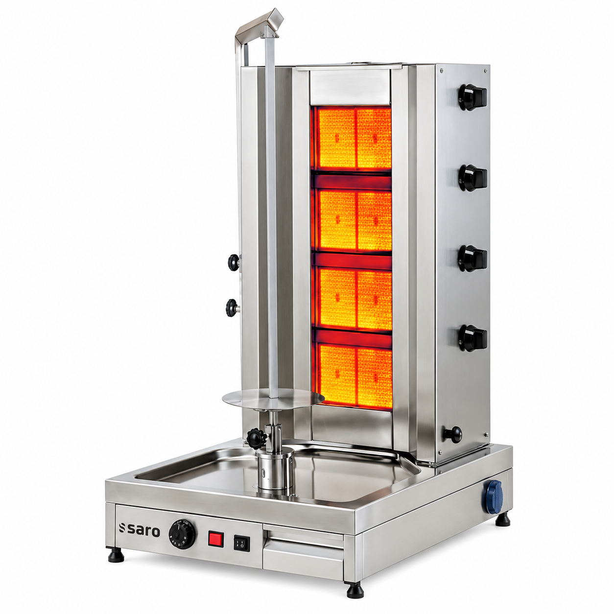 Grill à Kebab et Gyros à Gaz Saro Tilla 4 – 13 kW (Jusqu'à 80 kg)