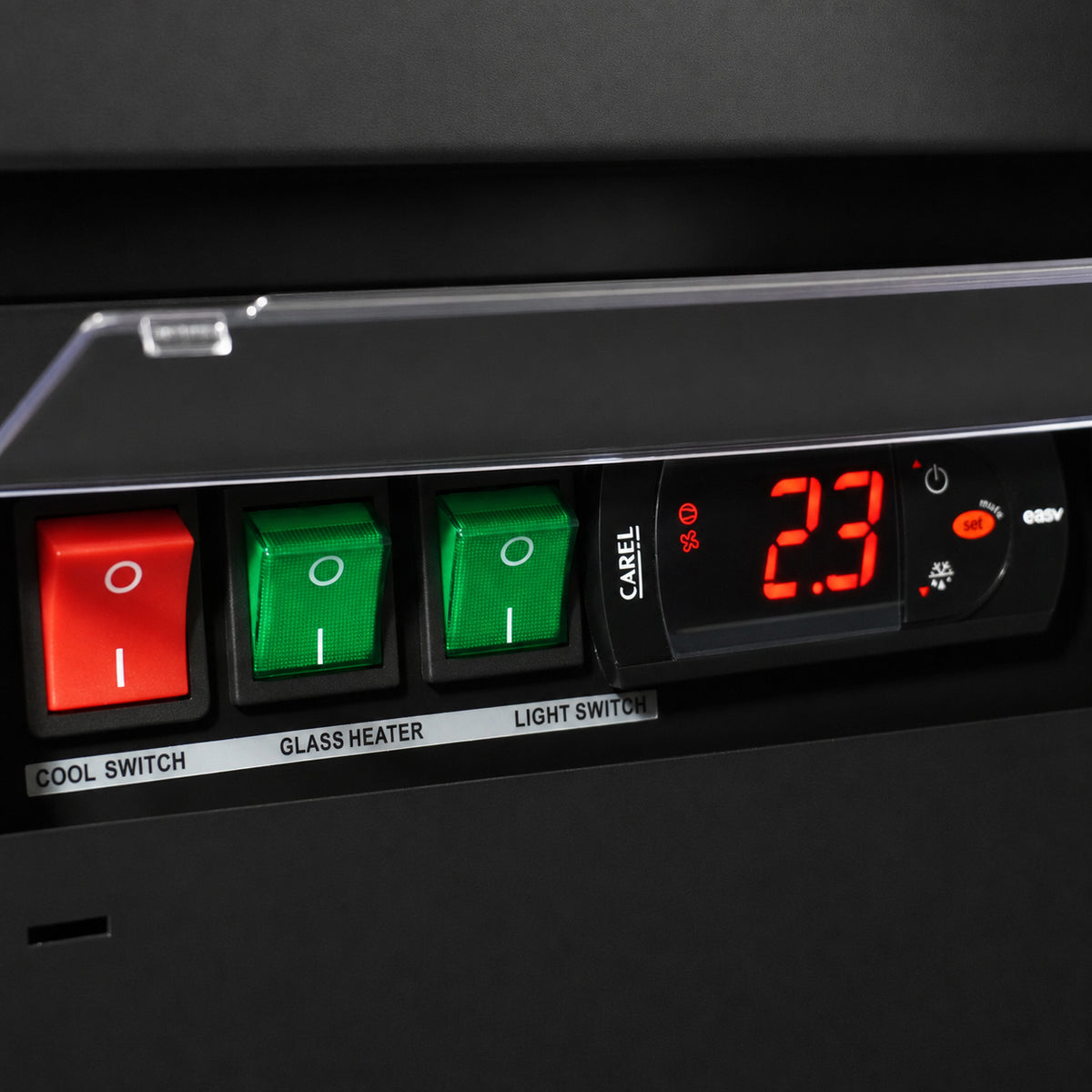 Réfrigérateur 1 porte en verre noir jde-600r bl — Combisteel 7455.2242