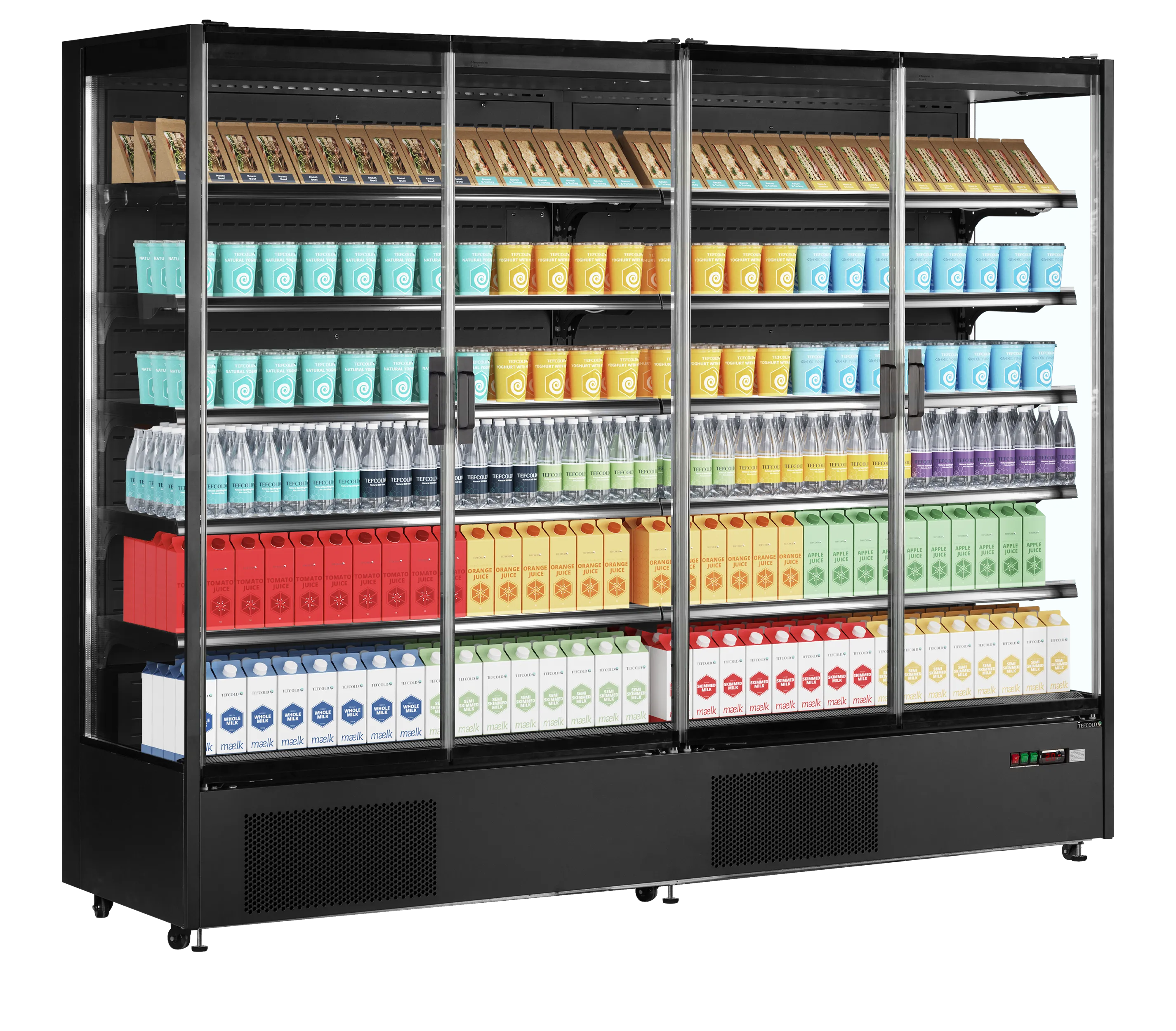 Vitrine réfrigérée murale 4 portes vitrées – 1529L – TEFCOLD PC2500B