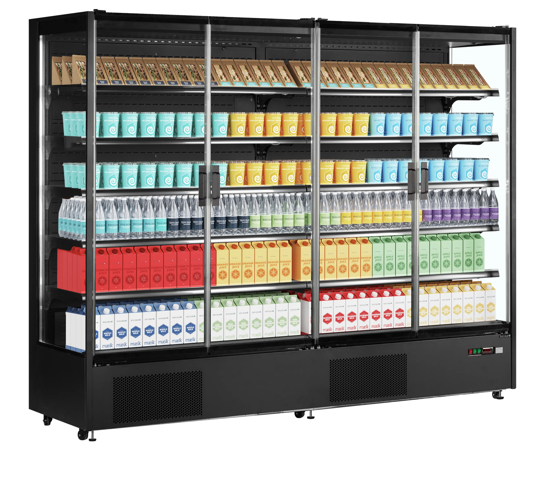 Vitrine réfrigérée murale 4 portes vitrées – 1529L – TEFCOLD PC2500B
