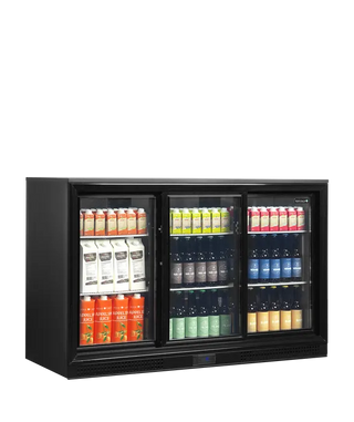 Desserte de Bar Réfrigérée Professionnelle DB301S-3 - 3 Portes Coulissantes, 278L, Basse Conso