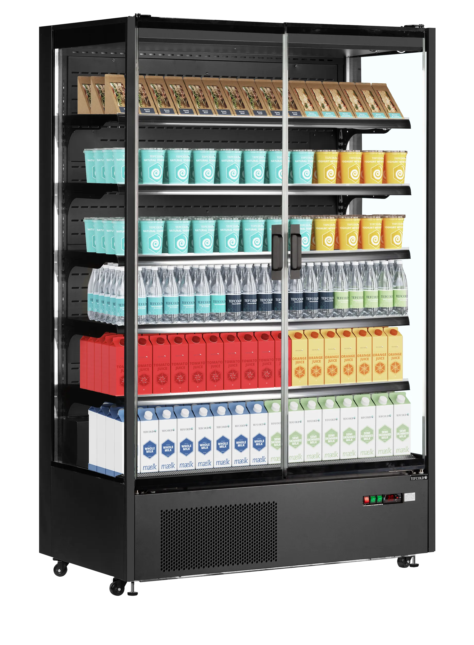 Vitrine réfrigérée murale 2 portes vitrées – 1292L – TEFCOLD PC1250B