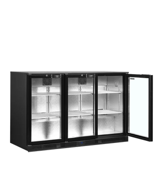 Desserte de Bar Réfrigérée Professionnelle DB301S-3 - 3 Portes Coulissantes, 278L, Basse Conso