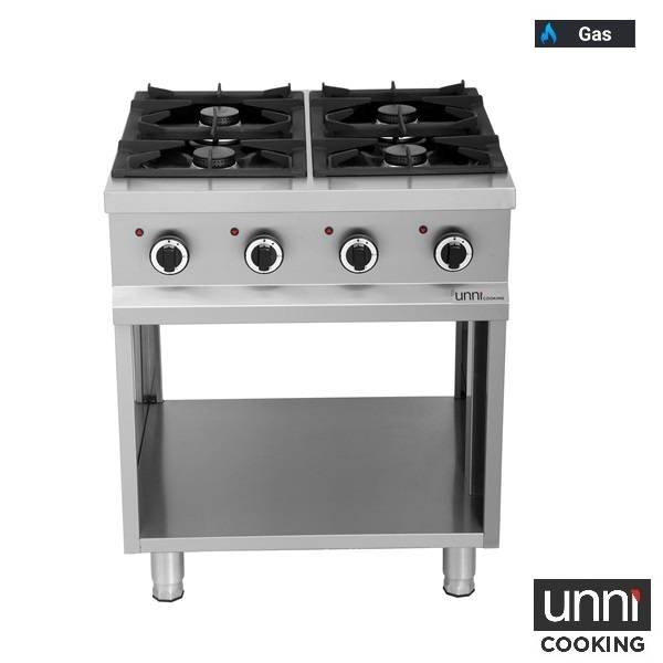 Cuisinière professionnelle à gaz 4 feux Unninox OCK-4
