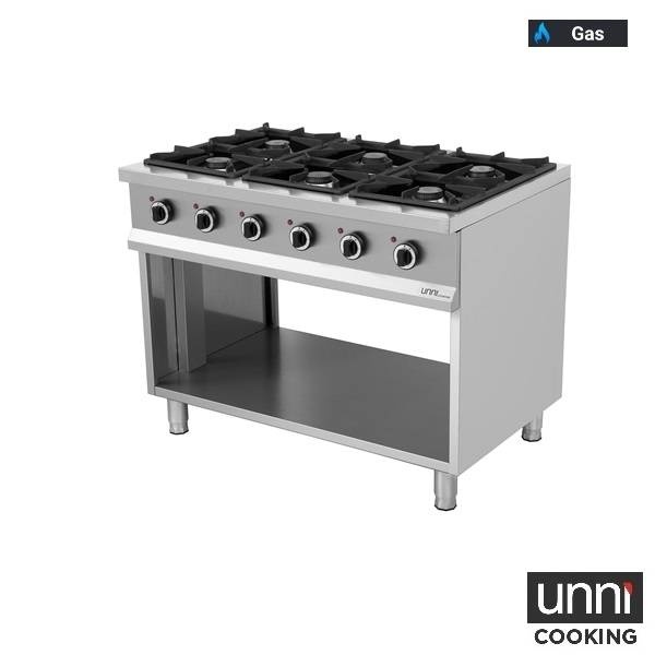 Cuisinière professionnelle à gaz 6 feux Unninox OCK-6