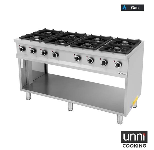 Cuisinière professionnelle à gaz 8 feux Unninox OCK-8
