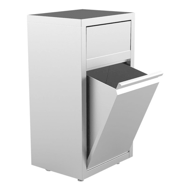 Poubelle professionnelle inox Unninox TC-1 de 50 litres pour cuisine professionnelle