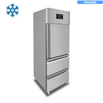 Armoire congélateur professionnelle 650 L avec 1 demi-porte et 2 tiroirs GN 2/1