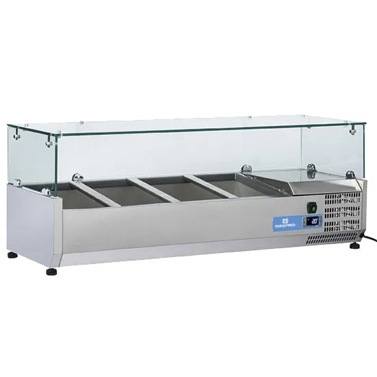 Table à pizza réfrigérée / Vitrine réfrigérée à ingrédients Virtus - 9976CV - 1200 × 395 × 440 mm