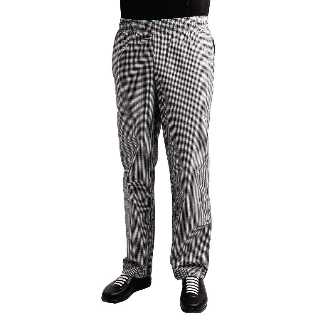 Pantalon de cuisine Whites Easyfit à petits carreaux noirs XS — A026T-XS