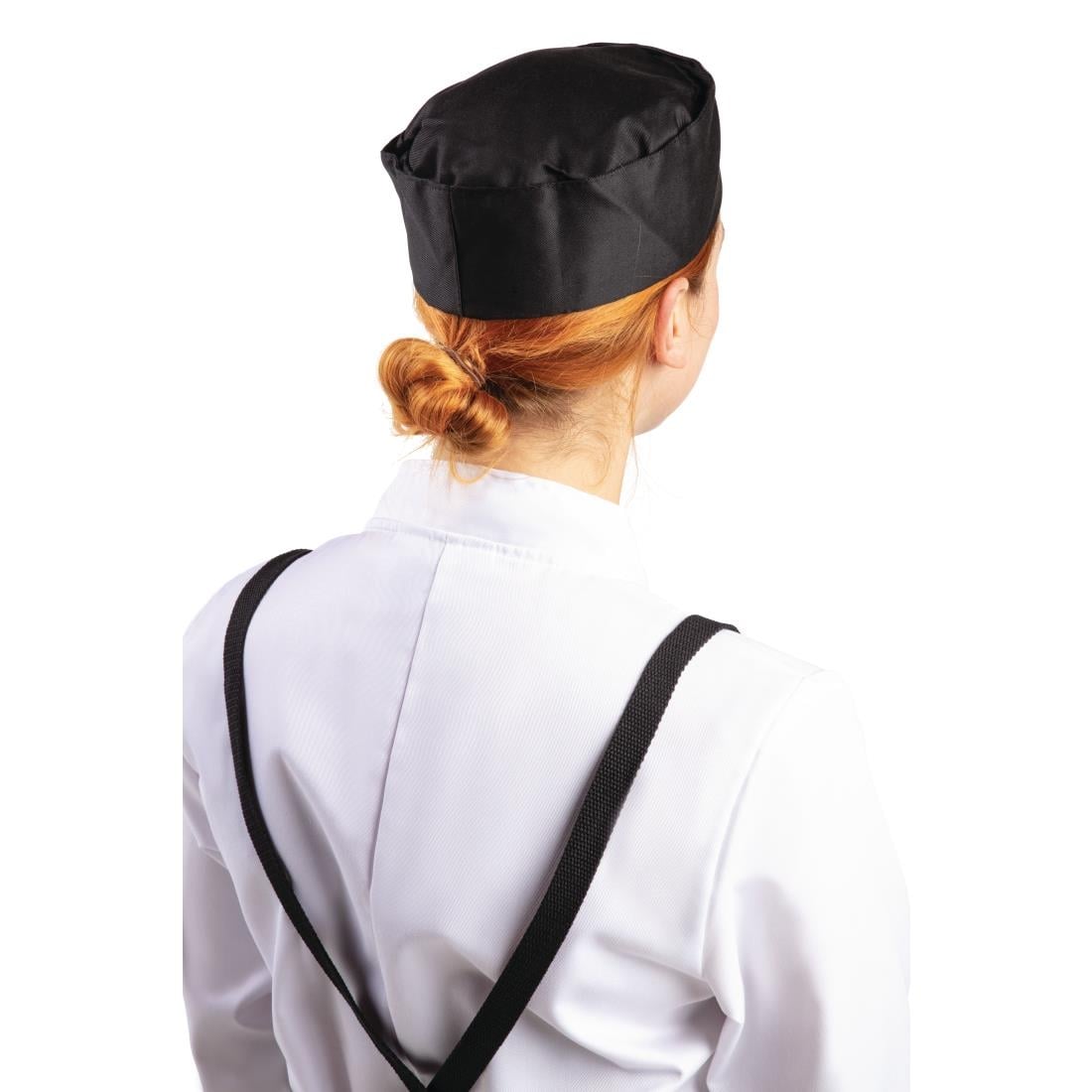 Calot de cuisine en polycoton Whites noir XL — A206-XL