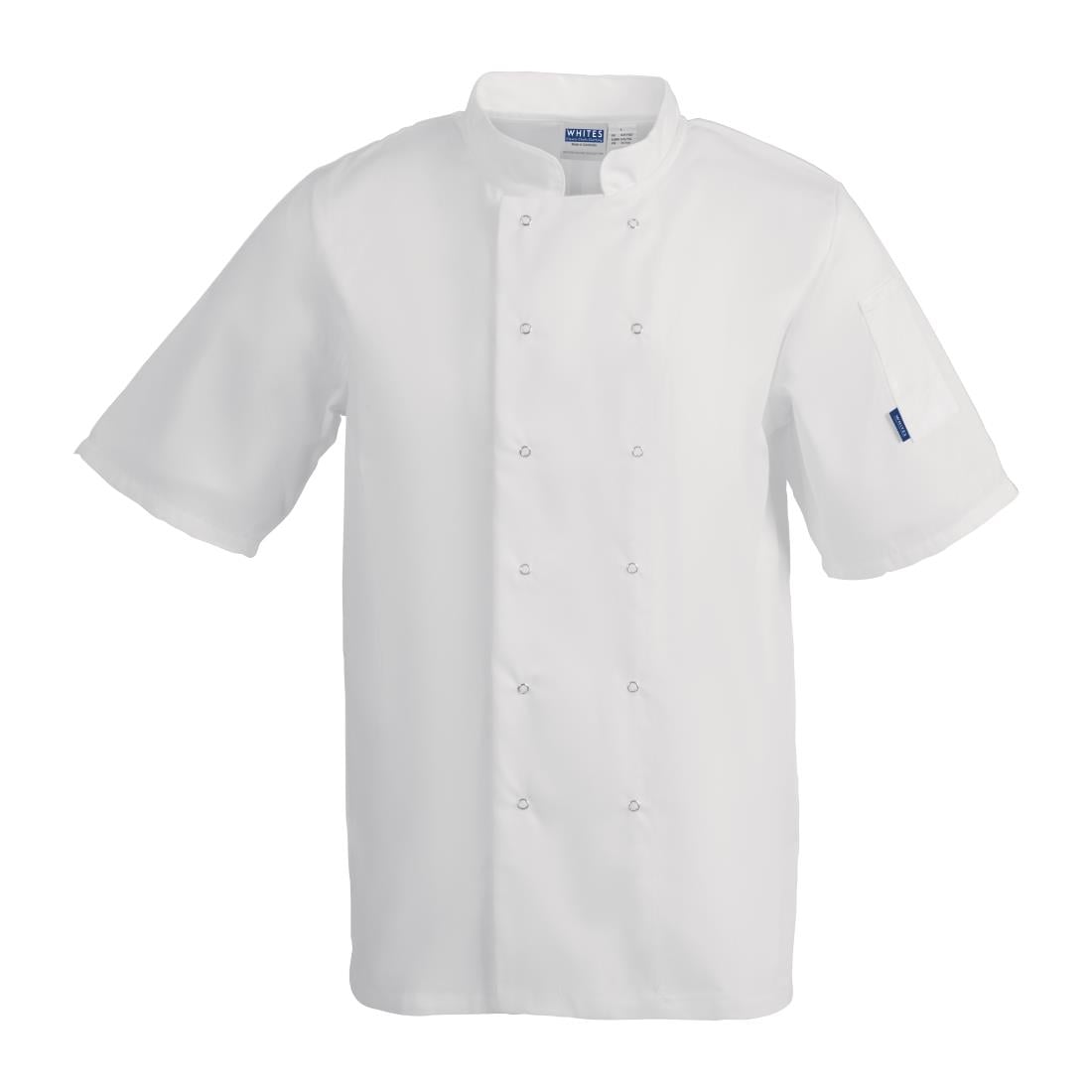 Veste de cuisine mixte Whites Vegas manches courtes blanche XS — A211-XS