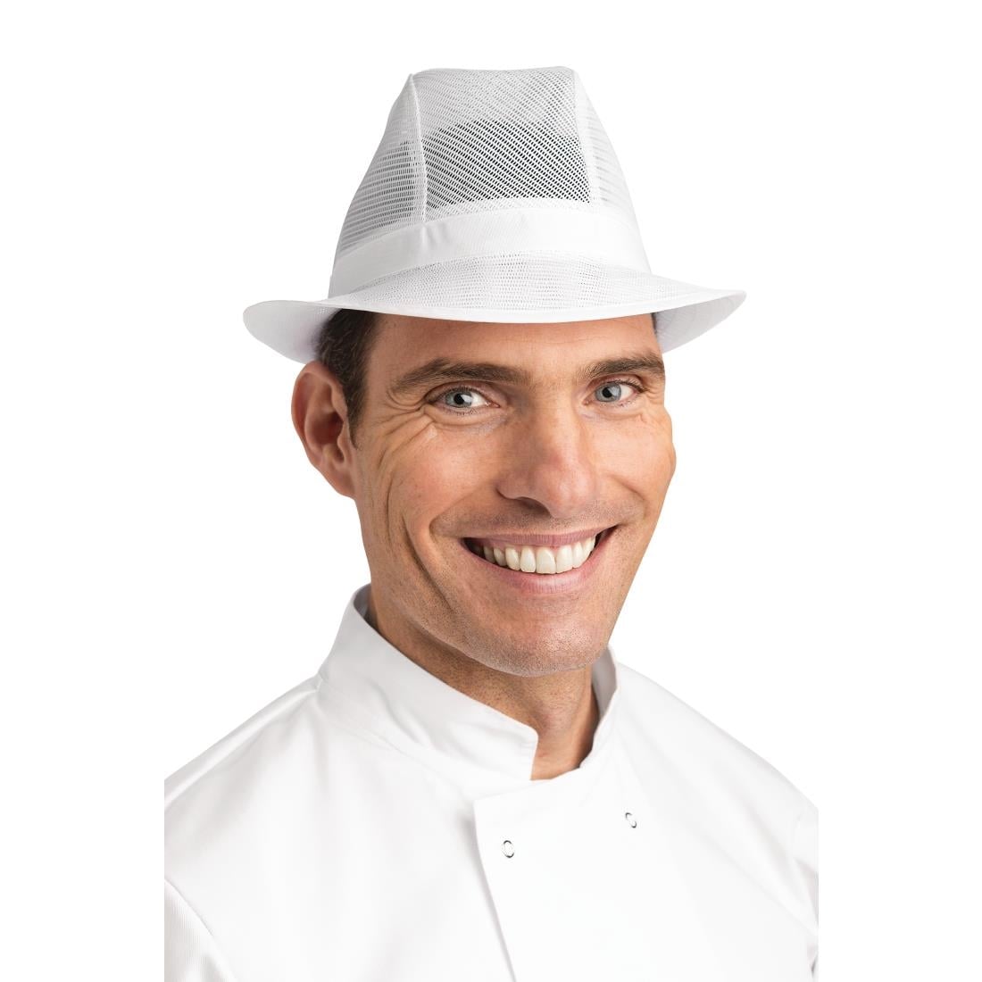 Chapeau Trilby blanc M — A214-M