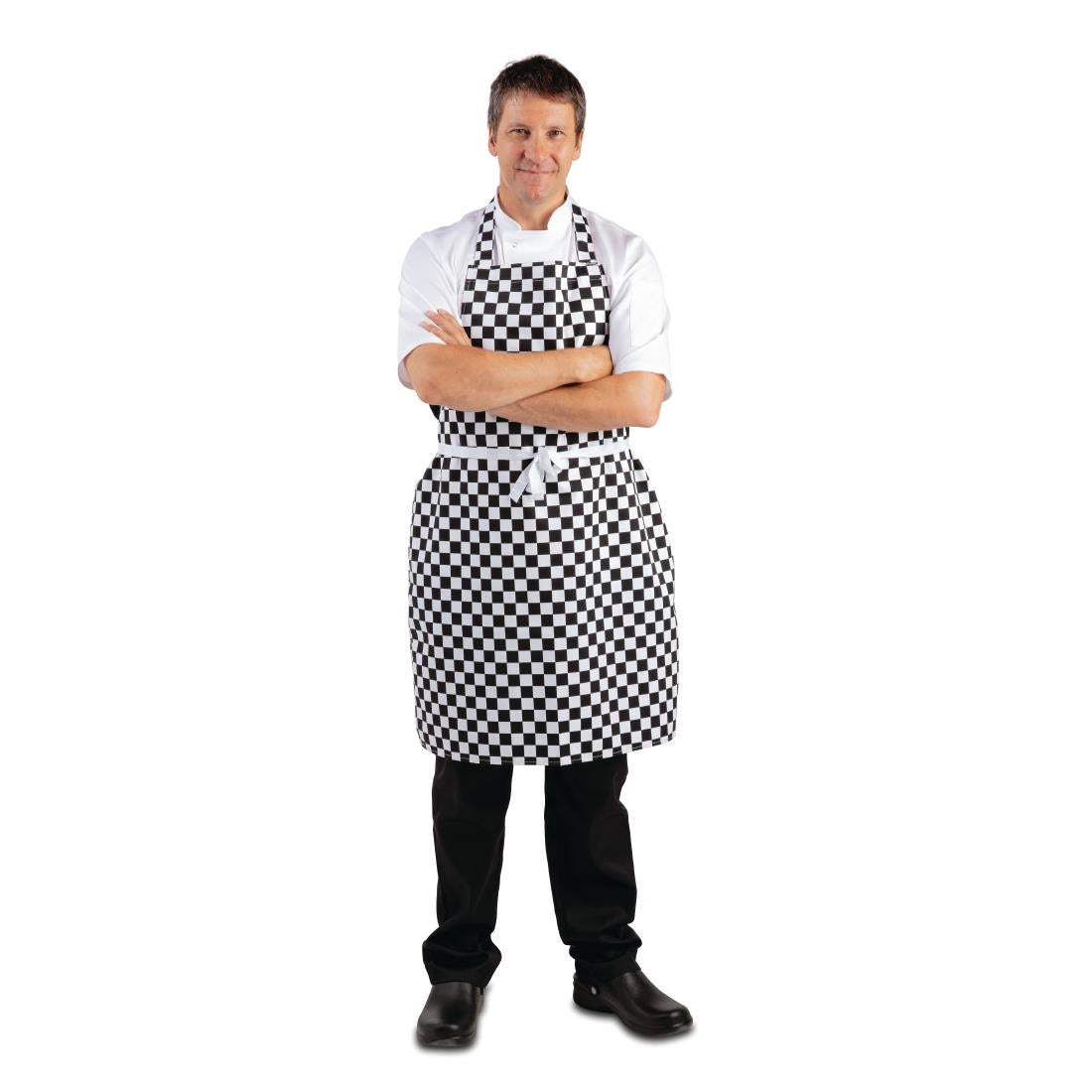 Tablier bavette Whites carreaux noirs et blancs — A275