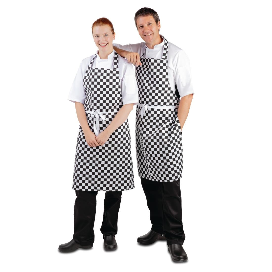 Tablier bavette Whites carreaux noirs et blancs — A275
