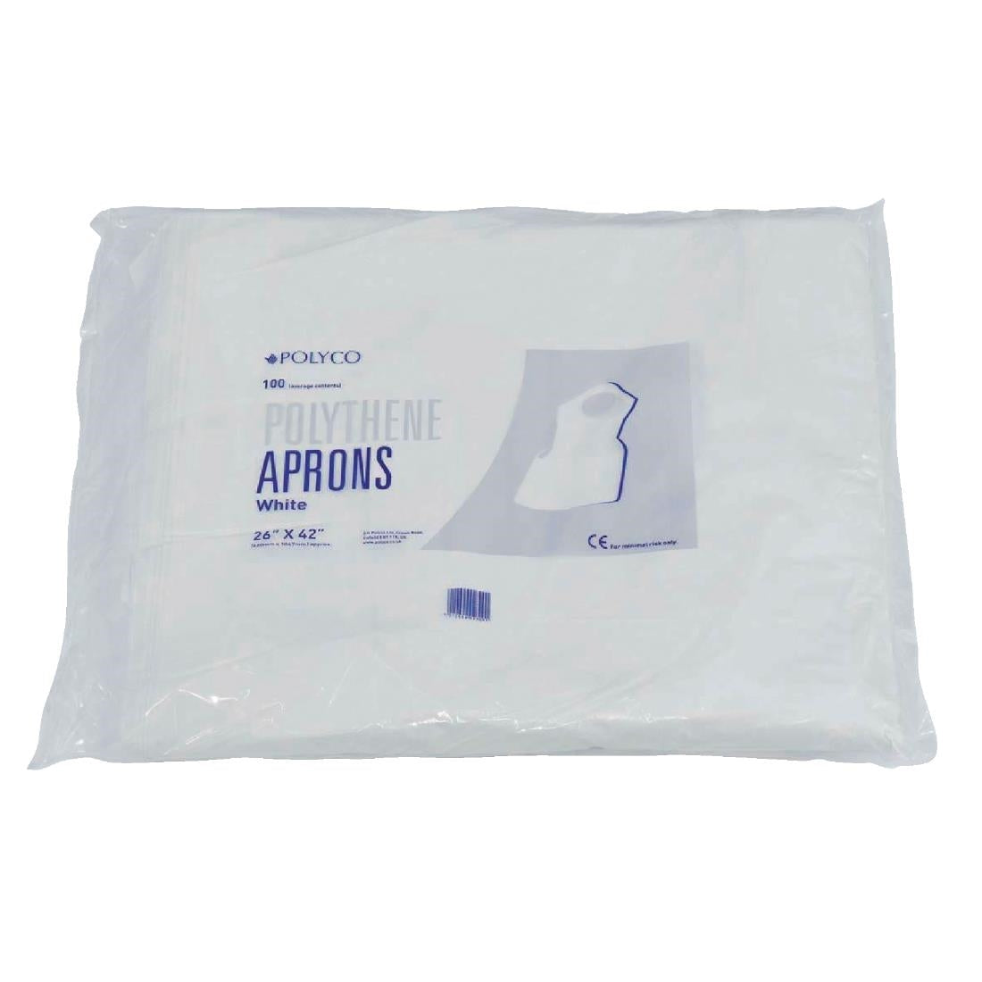 Tabliers jetables en polyéthylène blancs 14,5 microns (lot de 100) — A310