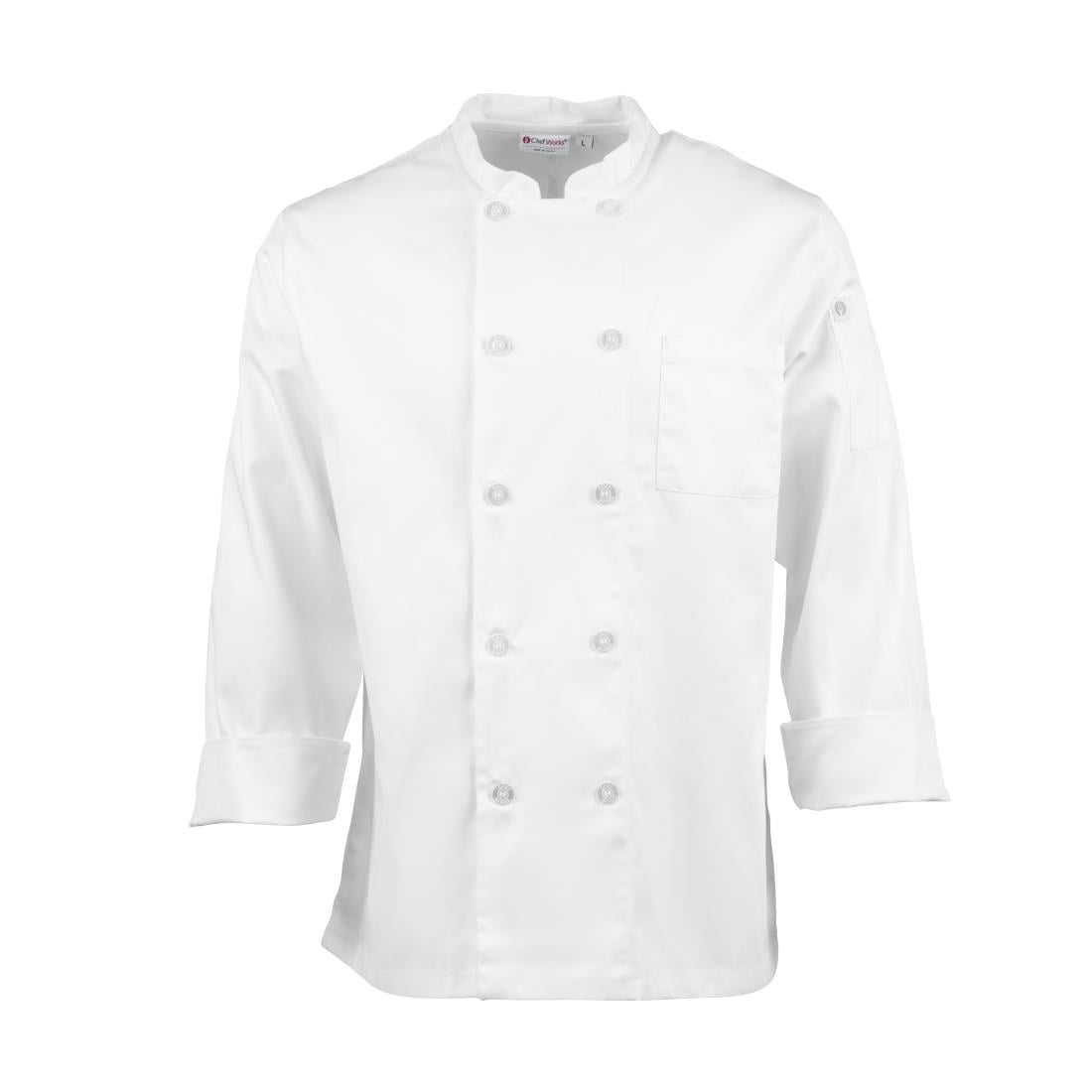 Veste de cuisine mixte Le Mans Chef Works blanche M — A371-M