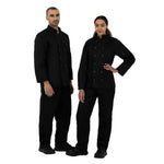 Veste de cuisine mixte Whites Vegas manches longues noire XL — A438-XL