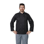 Veste de cuisine mixte Whites Vegas manches longues noire XL — A438-XL