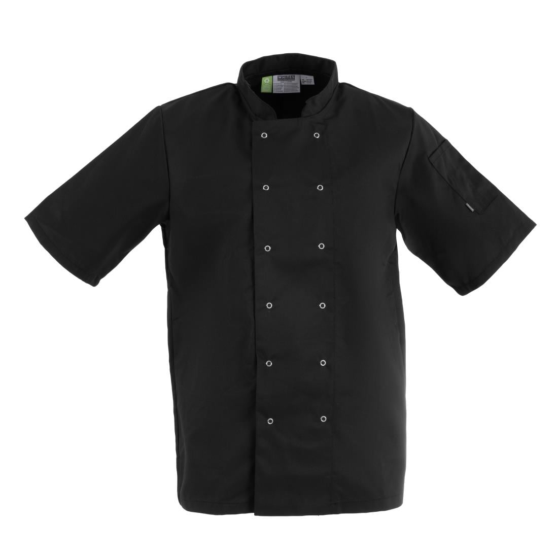 Veste de cuisine mixte Whites Vegas manches courtes noire XL — A439-XL