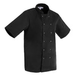 Veste de cuisine Whites Vegas mixte manches courtes noire 4XL — A439-4XL