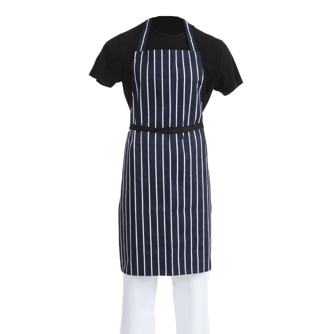 Tablier bavette Whites rayé marine et blanc — A530