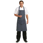 Tablier bavette avec poche Whites rayé marine et blanc — A535