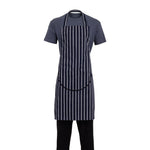 Tablier bavette avec poche Whites rayé marine et blanc — A535
