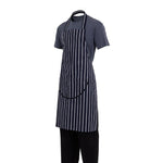Tablier bavette avec poche Whites rayé marine et blanc — A535