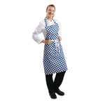 Tablier bavette Whites carreaux bleus et blancs — A554
