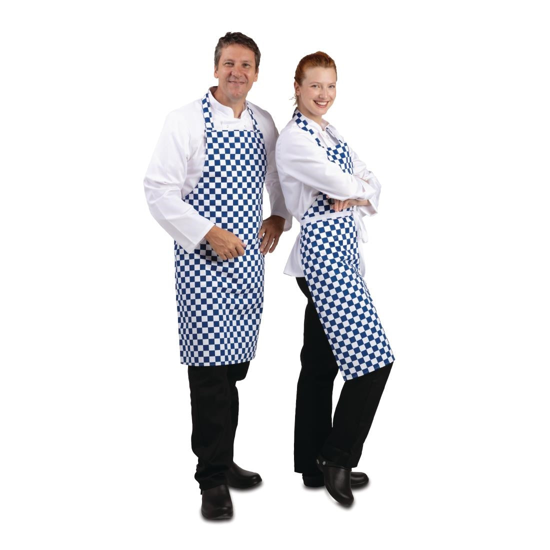 Tablier bavette Whites carreaux bleus et blancs — A554