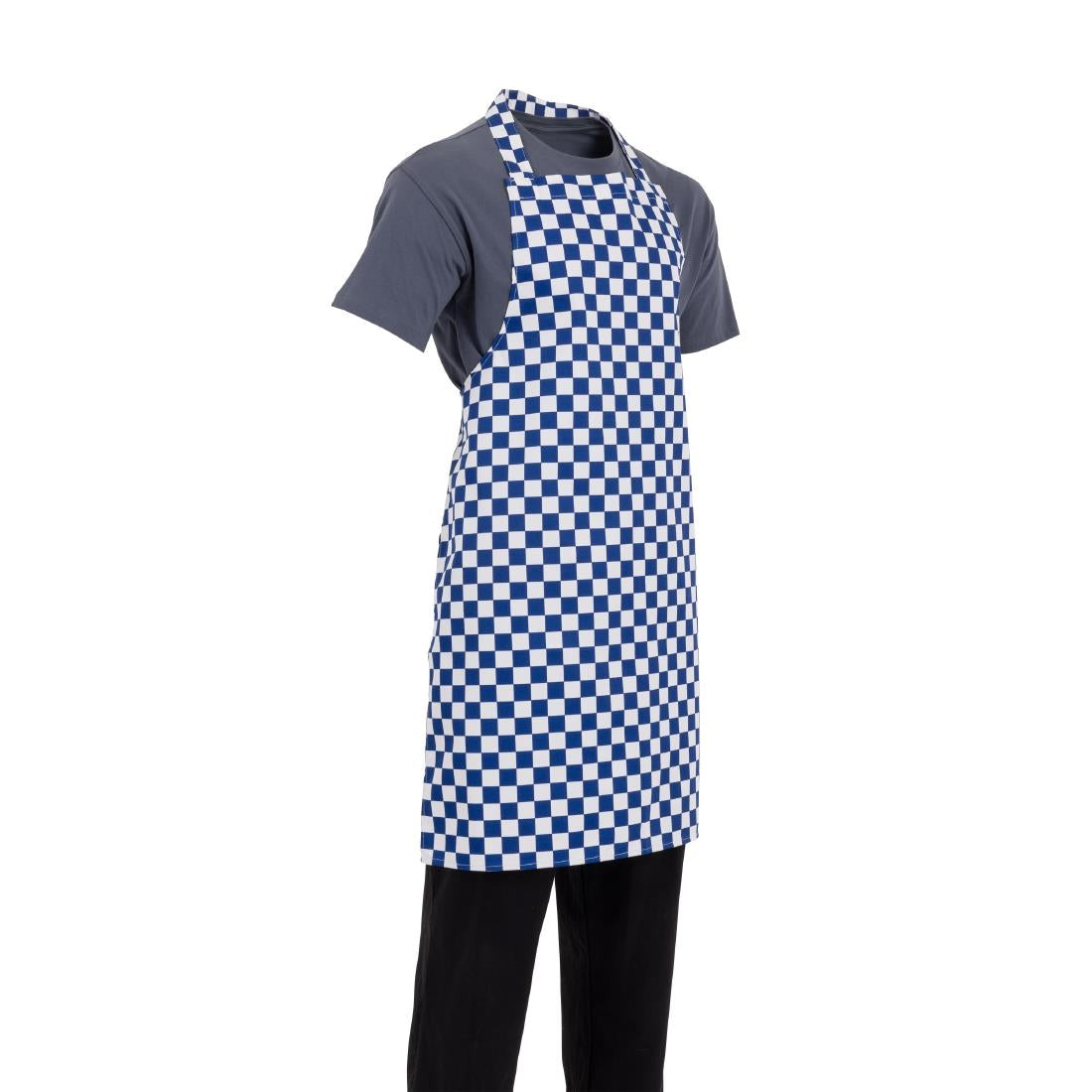 Tablier bavette Whites carreaux bleus et blancs — A554