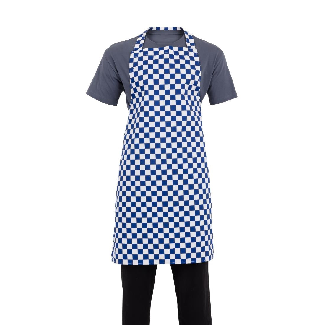 Tablier bavette Whites carreaux bleus et blancs — A554