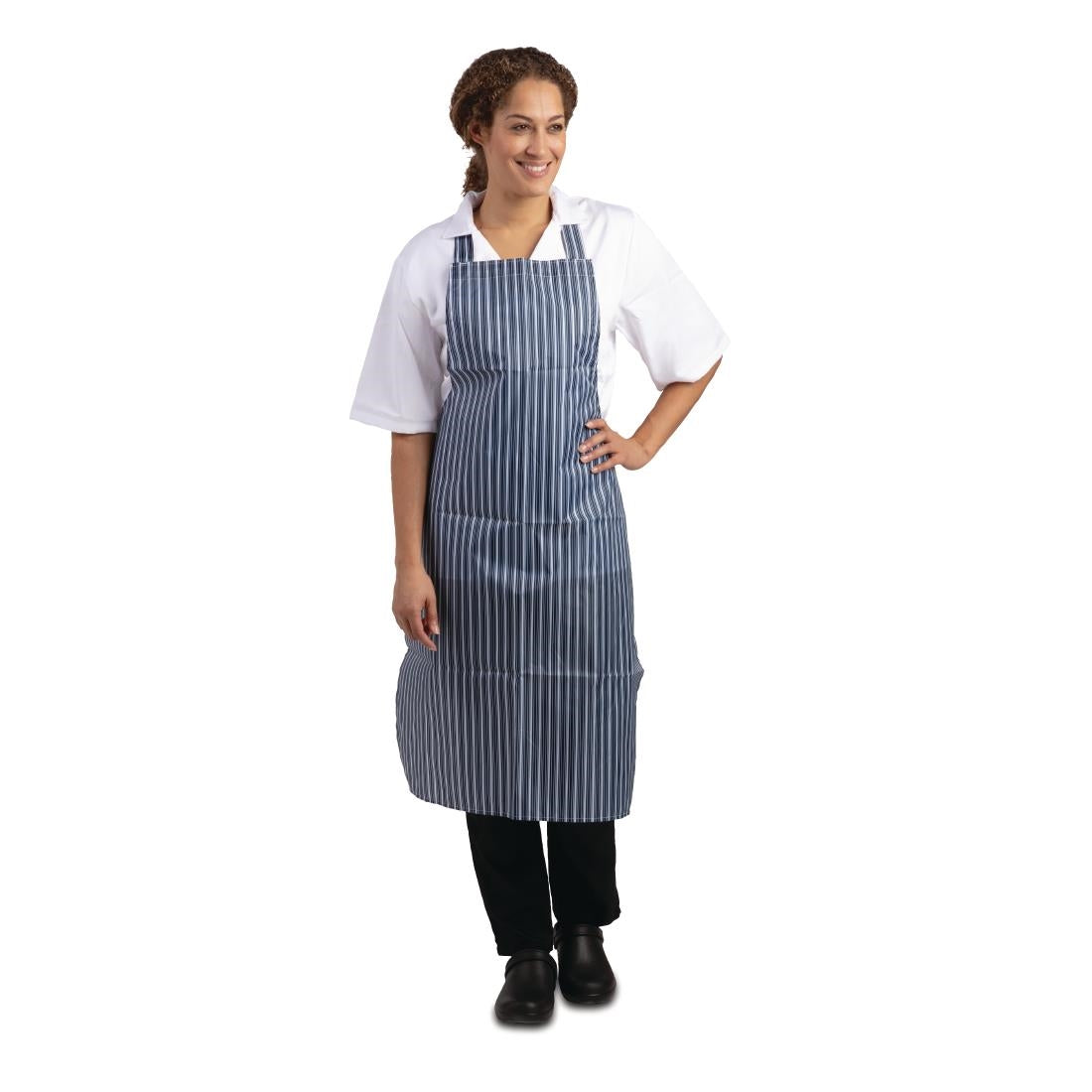 Tablier bavette déperlant Whites bleu et blanc — A580