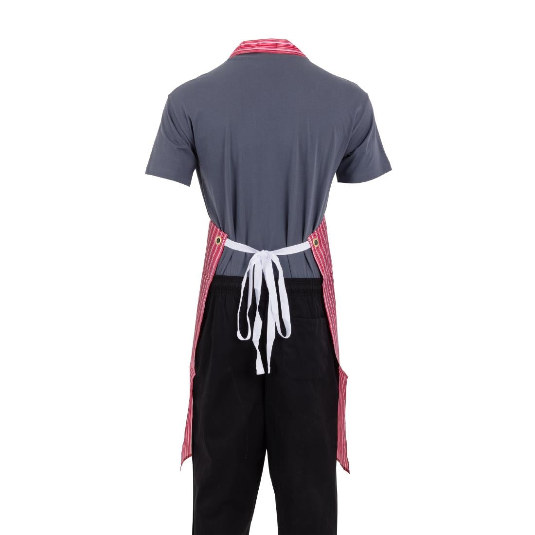 Tablier bavette déperlant Whites rouge et blanc — A581