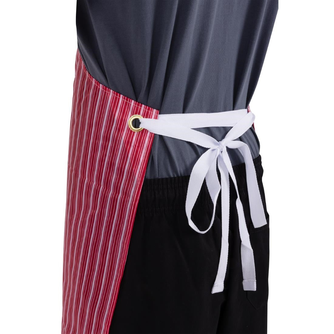 Tablier bavette déperlant Whites rouge et blanc — A581