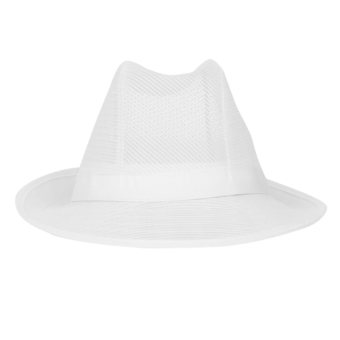 Chapeau Trilby blanc avec résille M — A653-M