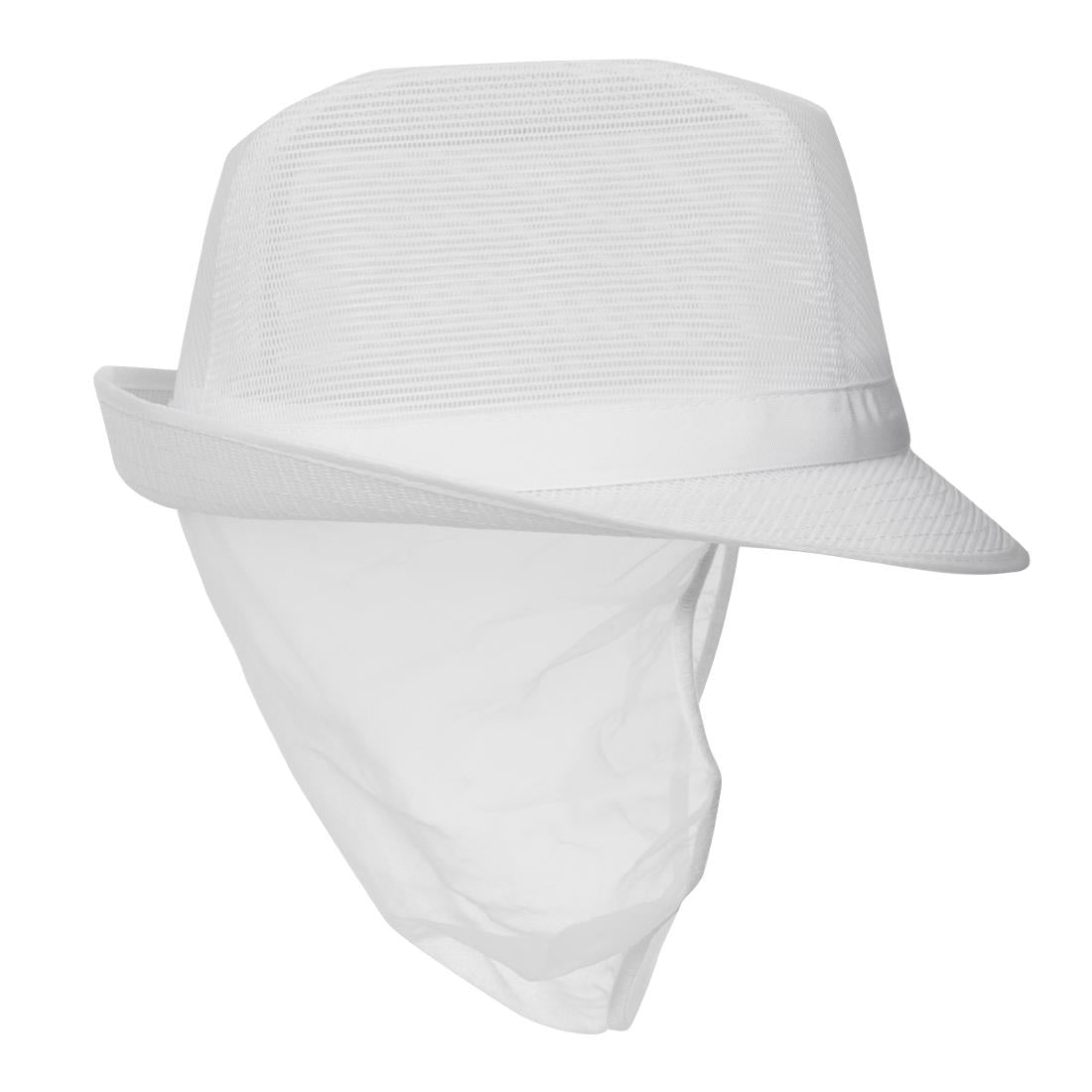 Chapeau Trilby blanc avec résille M — A653-M