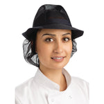Chapeau Trilby bleu marine avec résille L — A654-L